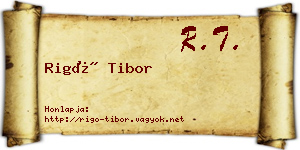 Rigó Tibor névjegykártya